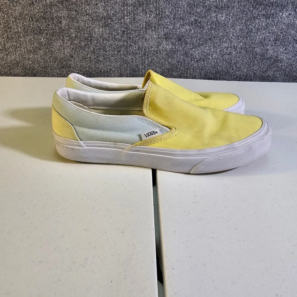 Vans Classic Slip-On‎ | Pastel Two-Tone Yellow & Mint | Women's 8 / Men's 6.5